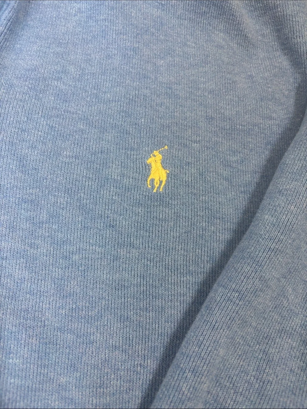 Polo by Ralph Lauren Heather Blue Quarter-Zip Pullover with Yellow Pony